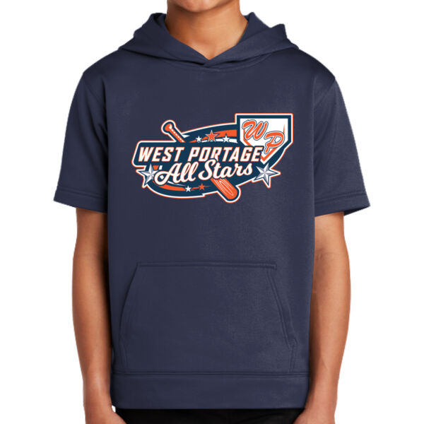 Sport-Tek® Youth Sport-Wick® Fleece Short Sleeve Hooded Pullover Thumbnail